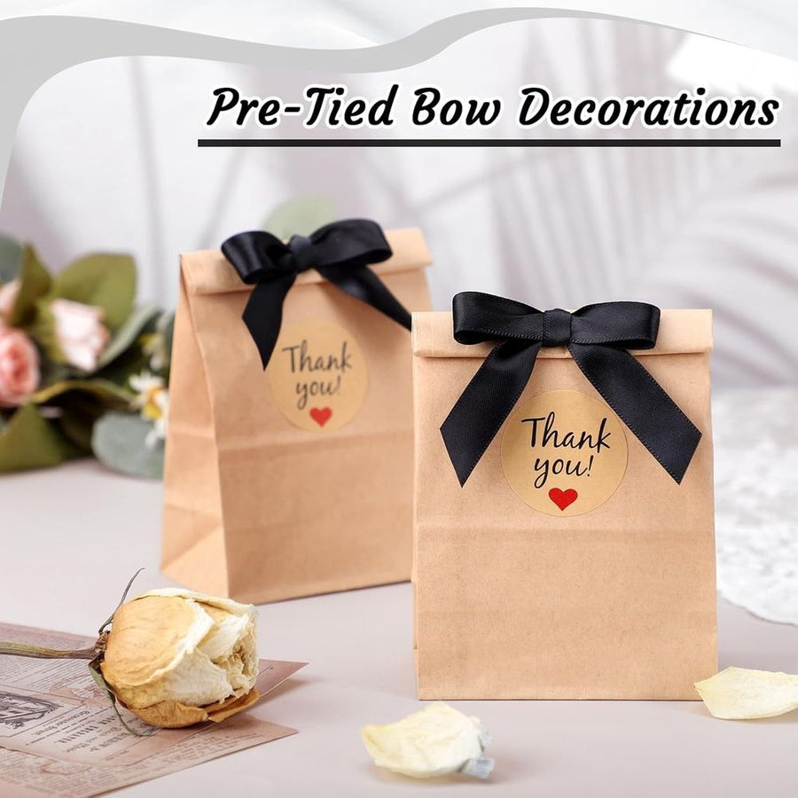 50PCS Satin Bow for Gift Wrapping Twist Tie Bows for Wedding Favors Candy Apples Party Valentine's Day Christmas Decorations