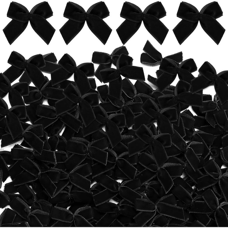 120PCS Mini Christmas Velvet Bows for Crafts Xmas Twist Tie Bows Ribbon Bowknot Christmas DIY Craft Sewing Scrapbooking Gift Wrapping