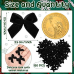 120PCS Mini Christmas Velvet Bows for Crafts Xmas Twist Tie Bows Ribbon Bowknot Christmas DIY Craft Sewing Scrapbooking Gift Wrapping