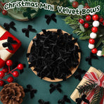 120PCS Mini Christmas Velvet Bows for Crafts Xmas Twist Tie Bows Ribbon Bowknot Christmas DIY Craft Sewing Scrapbooking Gift Wrapping