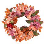 Artificial Fall Wreath with Hydrangea and Roses | Front Door Floral Wreath for Thanksgiving, Porch, Wall, Mantel, Window, Entryway Home Decor