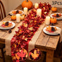 3 Pack Fall Maple Leaf tinsel Garland 78.7in  Thanksgiving Decor Autumn Streamer for Table Runner Fireplace Mantel Stair Railing Harvest Party Supplies