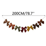 Velv bow garland Fall Bunting 6.5 Ft Thanksgiving Ribbon Banner Assembled coqute Decor for Fireplace Mantle Staircase Wall Rustic Holiday Party Table Centerpiece Kitchen Home