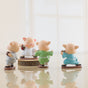 4 Pieces Pig Ornament Kungfu Monk Pig Statues Resin Monks Decorative Ornaments for Home Baby Buddha Decor Gift