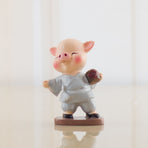 4 Pieces Pig Ornament Kungfu Monk Pig Statues Resin Monks Decorative Ornaments for Home Baby Buddha Decor Gift