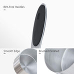 Measuring Cups Stainless Steel Measuring Cups and Spoons Set of 10 Piece, Upgraded Thickness Handle(Black)