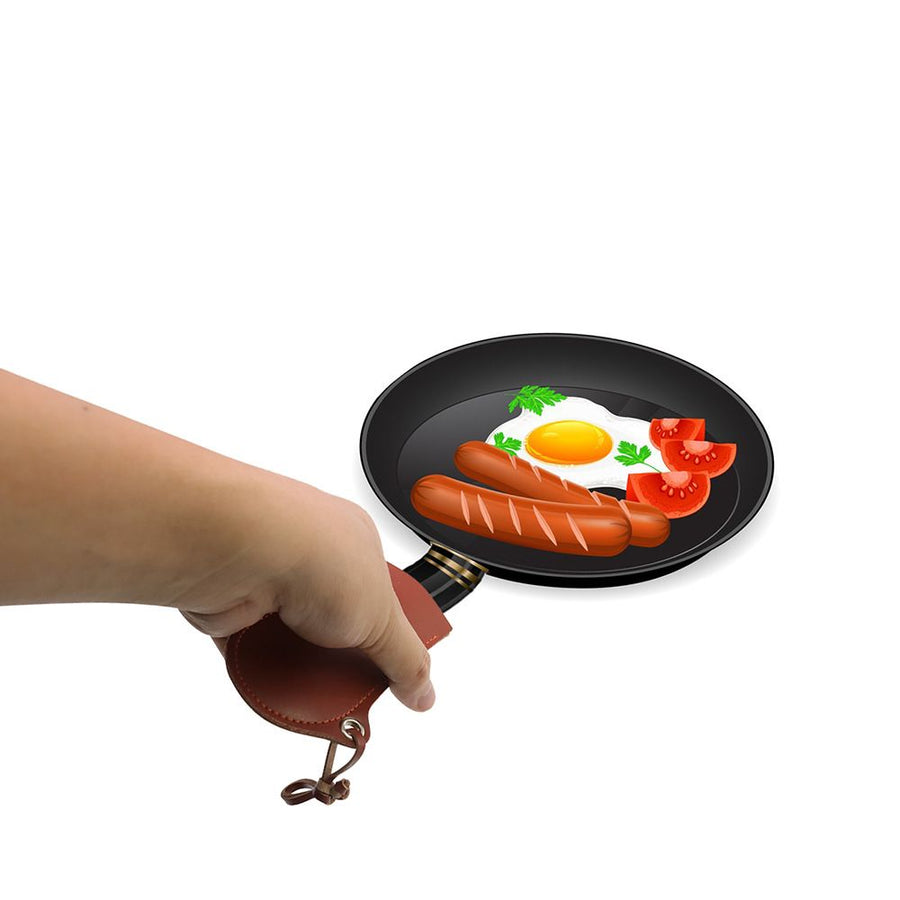 Leather Heat-Insulating Pot Handle Holster Handle Holder Cast Iron Handle Covers Panhandle Potholder Pot Handle Cover 2pcs