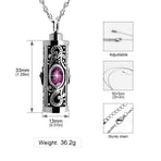 Cremation Urn Necklace for Ashes Keepsake Cremation Jewelry for Human Ashes Stainless Steel Memorial Pendant with Flower -February