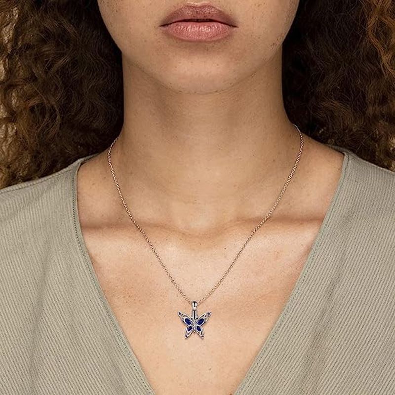 Butterfly Cremation Urn Necklace for Ashes Sterling Silver Memorial Keepsake with Pendant Jewelry Women Keepsake Bereavement