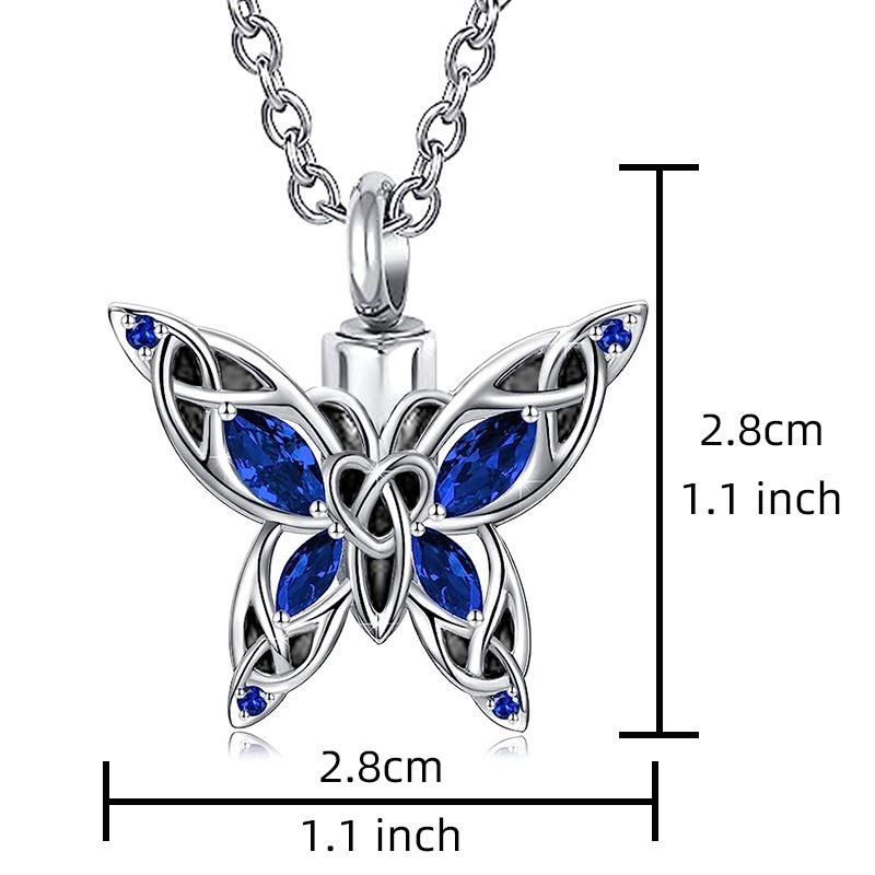 Butterfly Cremation Urn Necklace for Ashes Sterling Silver Memorial Keepsake with Pendant Jewelry Women Keepsake Bereavement