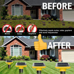 Solar Powered Repeller, 4 Pack Mole Repellent,Repellent Ultrasonic, Snake Deterrent, Vibration Stakes Outdoor