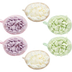 6 Pieces Bath Shower Pouf Sponge Mesh Pouf Shower Ball Exfoliating Body Sponge Pad Shower Scrubber Ball Shower Glove with Ball