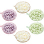 6 Pieces Bath Shower Pouf Sponge Mesh Pouf Shower Ball Exfoliating Body Sponge Pad Shower Scrubber Ball Shower Glove with Ball