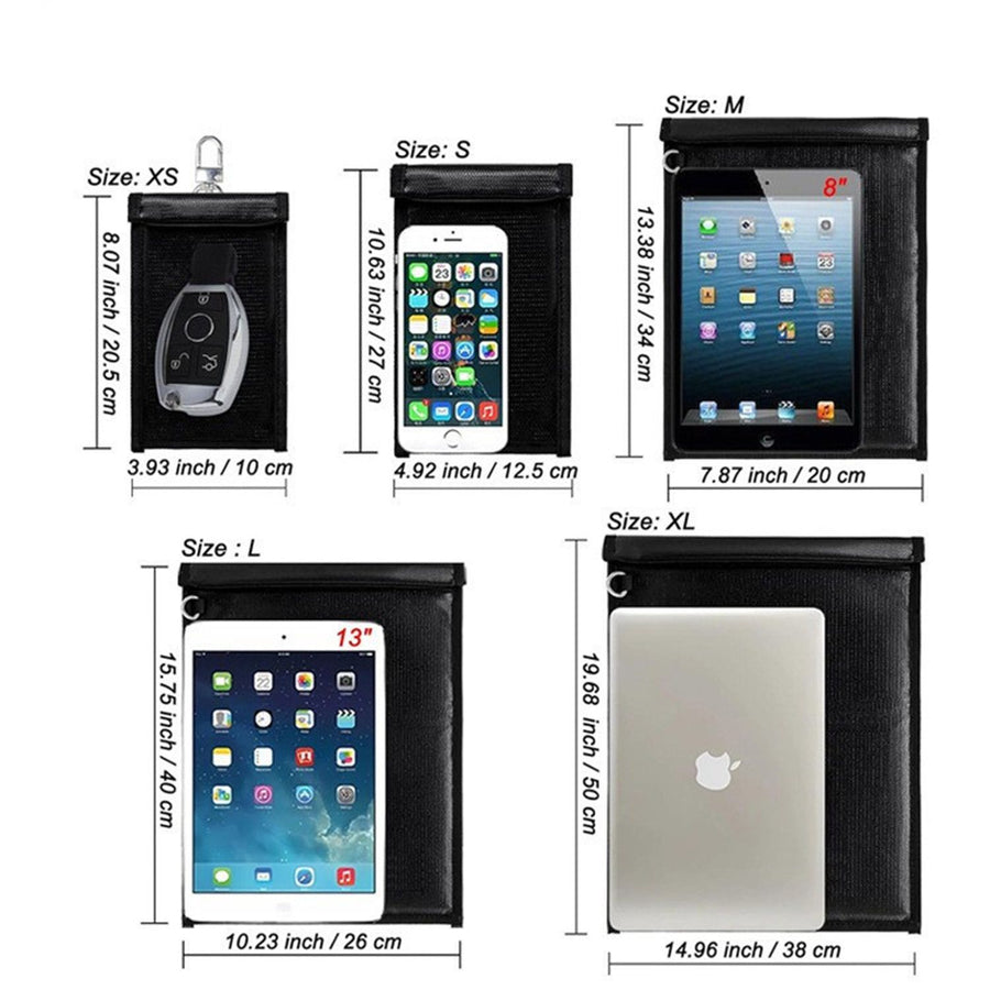 Faraday Key Fob Protector for Phones & Laptop & Car Keys, Faraday Cage for Anti-Theft Anti-Tracking, Fireproof (Black)