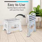 Handy Laundry Folding Lightweight Step Stool is Sturdy Enough to Support Adults and Safe Enough for Kids. Opens Easy with One Flip.