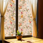 45*150cm Floral Window Wallpaper Peel and Stick Flower Window Wallpaper Removable Watercolor Flower Window Stickers