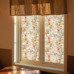 45*150cm Floral Window Wallpaper Peel and Stick Flower Window Wallpaper Removable Watercolor Flower Window Stickers