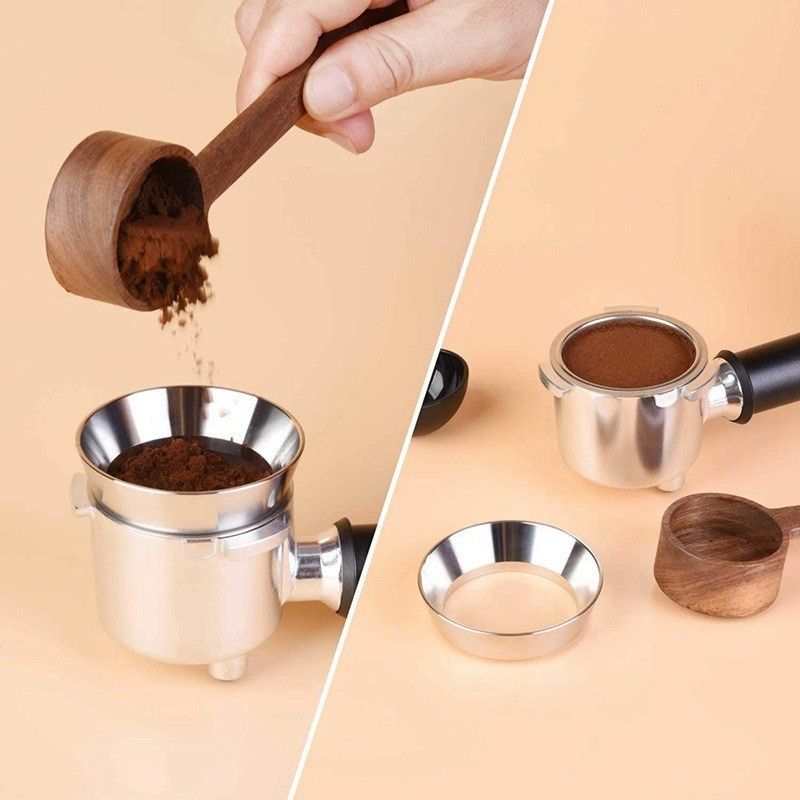 58mm Espresso Dosing Funnel, Stainless Steel Coffee Dosing Ring Compatible with 58mm Portafilter (58mm)