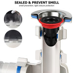 2pcs Shower Floor Drain Backflow Preventer, Waste Water Drainer Valve Sewer Core Plug Gas Sealer for Kitchen (Black, White)