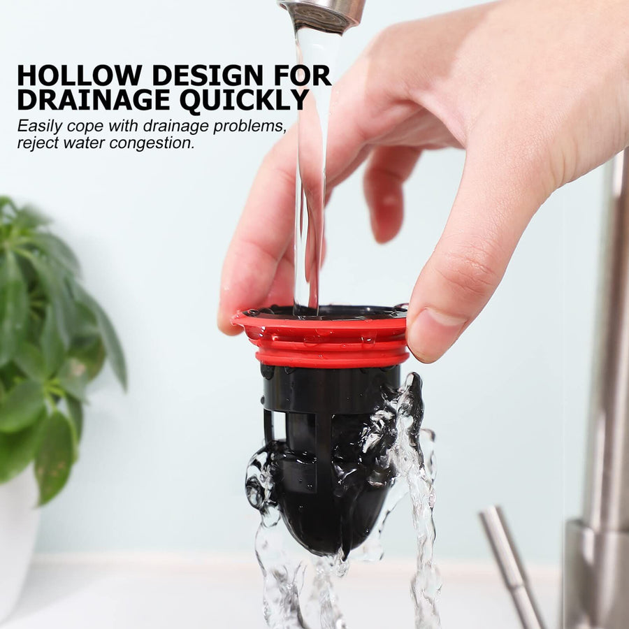 2pcs Shower Floor Drain Backflow Preventer, Waste Water Drainer Valve Sewer Core Plug Gas Sealer for Kitchen (Black, White)