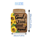 8 Pcs Sunflower Vases Wall Sticker,Wood Color Wall Decals Peel and Stick,Wall Stickers for Living Room Kitchen Bedroom Study