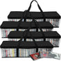 CD Storage Bags (4 Pack) Clear PVC Plastic Media Carrying Case with Zipper - Holds 400 CDs Total - Strong Handles