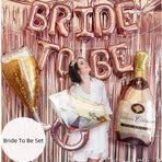 Bachelorette Party Decorations, Bridal Shower Decorations Supplies Bride to Be Balloons Rose Gold Bridal Foil Curtain Backdrop