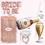 Bachelorette Party Decorations, Bridal Shower Decorations Supplies Bride to Be Balloons Rose Gold Bridal Foil Curtain Backdrop