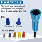 Spin Twist Wire Connector, Wire Spin Driver Nut, Wire Twister Tool for Drill and Wire Connector Driver with 1/4" Chuck (Blue)