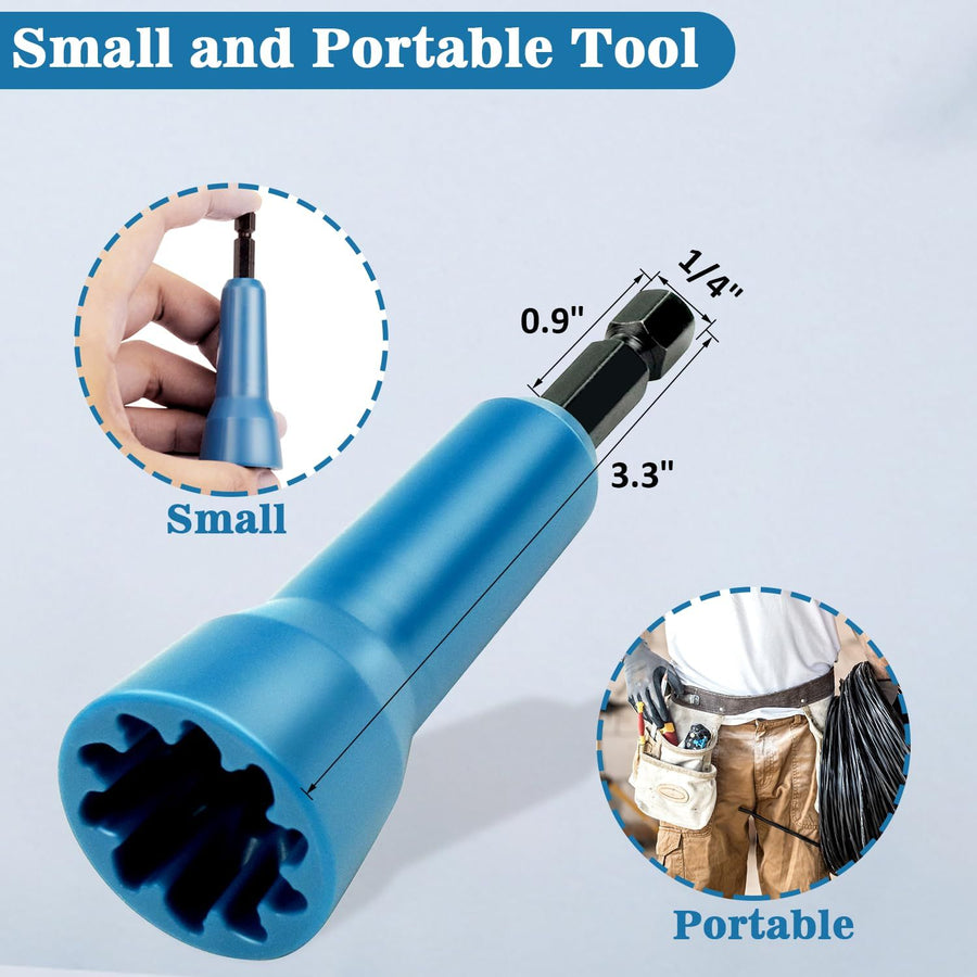Spin Twist Wire Connector, Wire Spin Driver Nut, Wire Twister Tool for Drill and Wire Connector Driver with 1/4" Chuck (Blue)