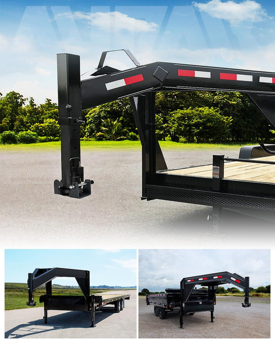 Heavy-Duty Gooseneck Trailer Lock, Gooseneck Lock Fit for Heavy Trailers, Livestock Haulers and RVs - Black