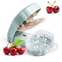 Cherry Pitter Tool Pit Remover - Cherry Seed Remover 6 at a Time - Portable Cherry Core Remover - Multi Cherry Pitter (Green)