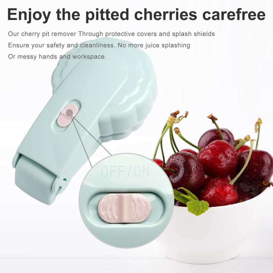 Cherry Pitter Tool Pit Remover - Cherry Seed Remover 6 at a Time - Portable Cherry Core Remover - Multi Cherry Pitter (Green)