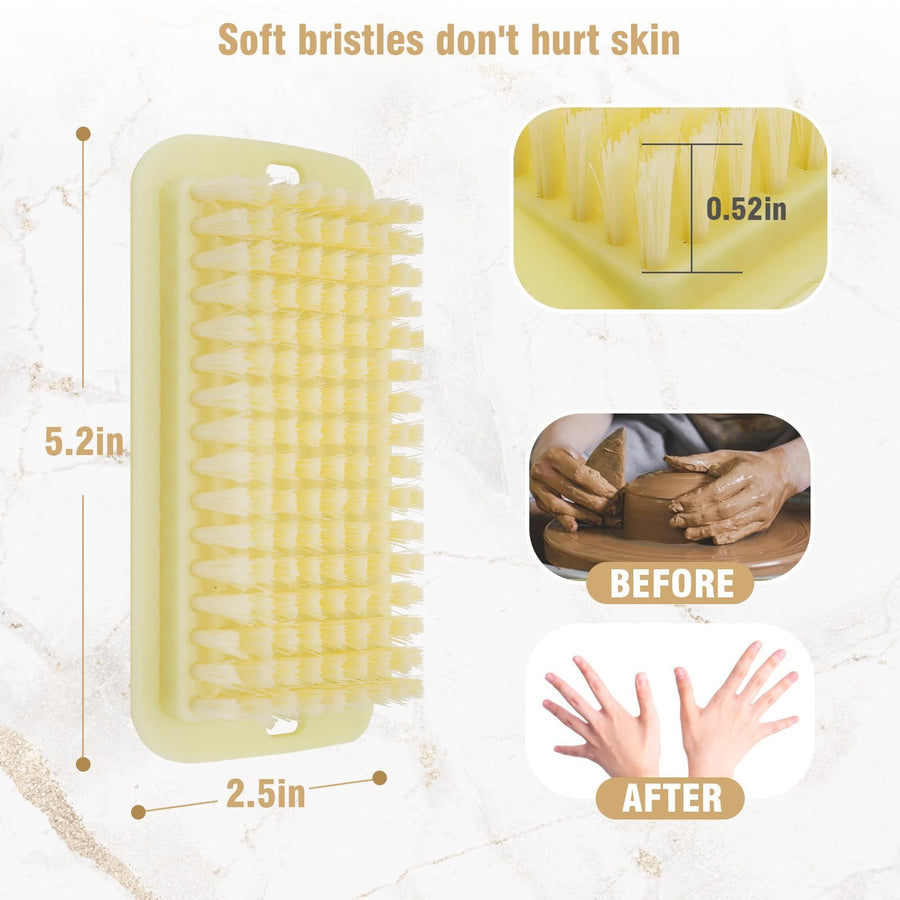 Heavy Duty Nail Brush Fingernail Scrub Brush, 2pc New Upgrade Durable Stiff Bristles Nail Scrub Brush, Clean More Efficiently