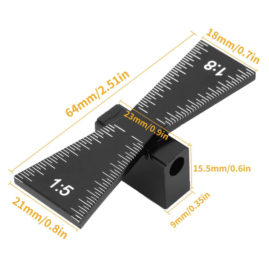Dovetail Marker, Aluminum Alloy Dovetail Marking Jig, Woodworking Dovetail Ruler Marker, Dovetail Jig Guide for Cork,(1:5 1:8)