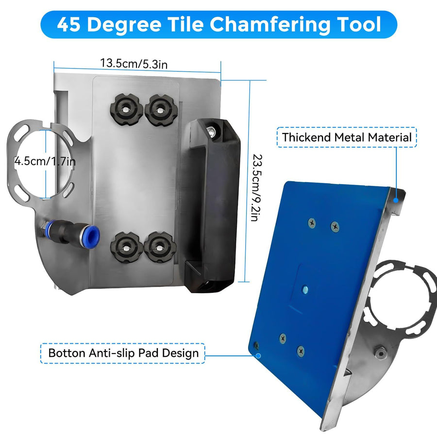 Angle Grinder Stand for Tile 45° Chamfer Cutting Chamfer Tool for Grinder with Water Pipe Interface 45 Degree Angle Cutting Tool