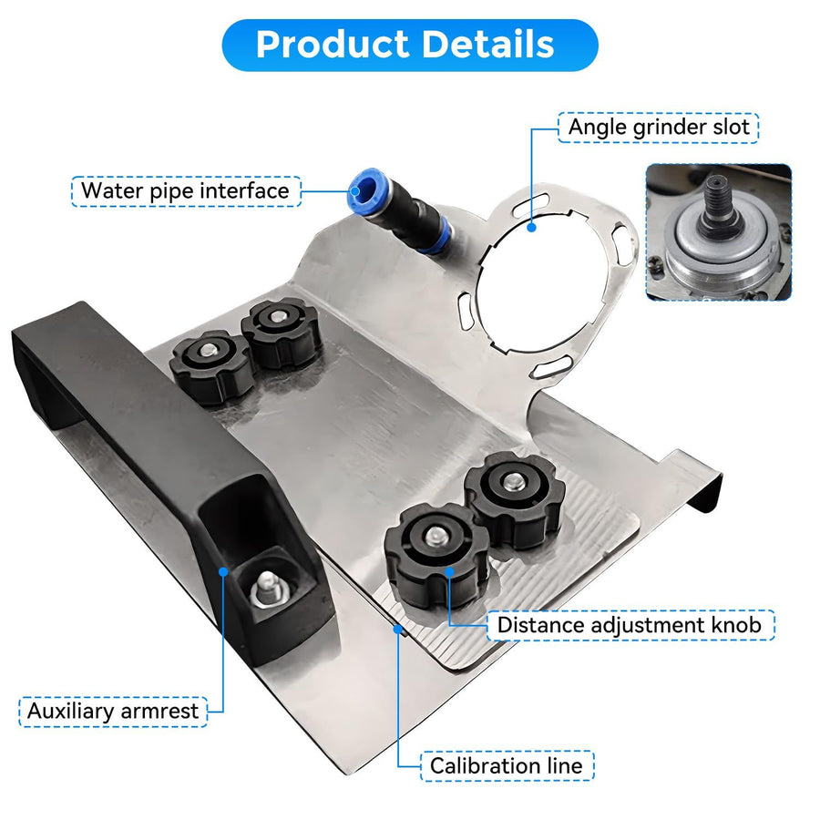 Angle Grinder Stand for Tile 45° Chamfer Cutting Chamfer Tool for Grinder with Water Pipe Interface 45 Degree Angle Cutting Tool