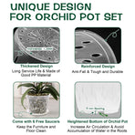 Orchid Pot, 5 Inch 6 Pack Orchid Pots with Holes and Saucers, Clear Plastic Orchid Pots Ultra Cost-effective Orchid Pot Kit