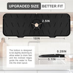 Silicone Sink Splash Guard 2 - Slope Upgraded Faucet Mat, 15" x 5.5", Sink Gadgets-Splash Guard Behind Faucet Water Drip Catcher