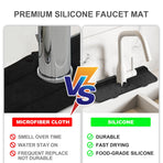 Silicone Sink Splash Guard 2 - Slope Upgraded Faucet Mat, 15" x 5.5", Sink Gadgets-Splash Guard Behind Faucet Water Drip Catcher