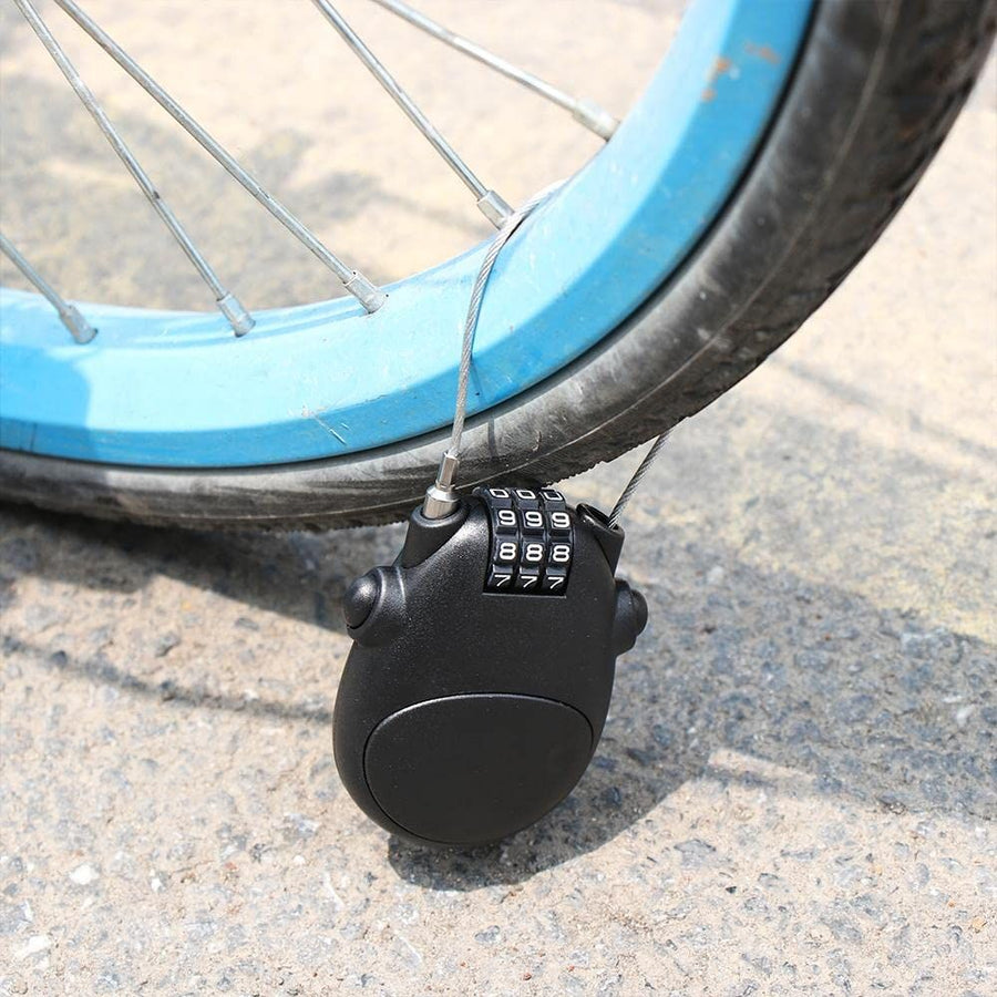 Combination Lock, Black, Suitcase, Helmet, Bike, Luggage, Doors, Briefcase, Purse, Accessories, Retractable Steel Cable,