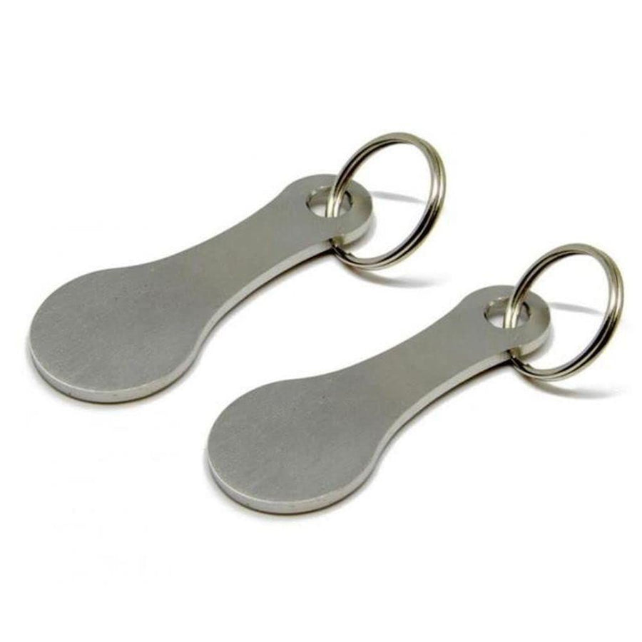 2 Pcs Mini Aluminum Alloy Key Ring Shopping Trolley Tokens - Small Quarter Holder Keychain for Grocery Shopping Cart