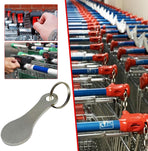 2 Pcs Mini Aluminum Alloy Key Ring Shopping Trolley Tokens - Small Quarter Holder Keychain for Grocery Shopping Cart