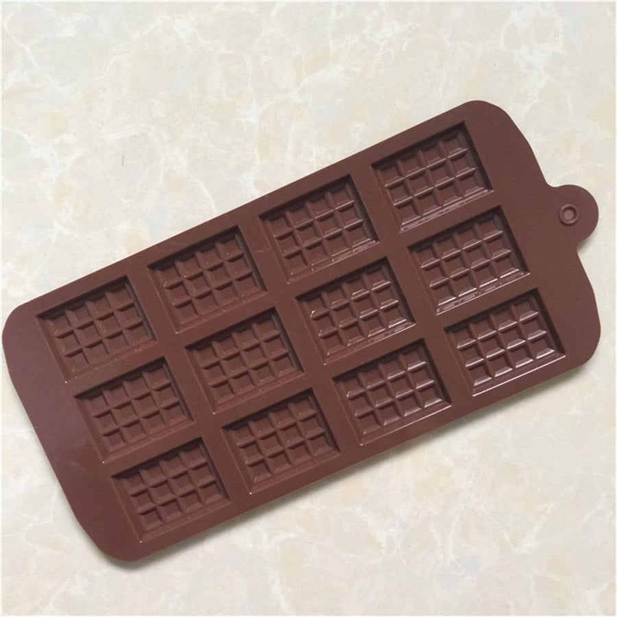 Waffle Chocolate Moulds Silicone Candy Molds, 2PCS12-Cavity Small Break Apart Chocolate Molds Non-Stick Reusable DIY Baking Mold