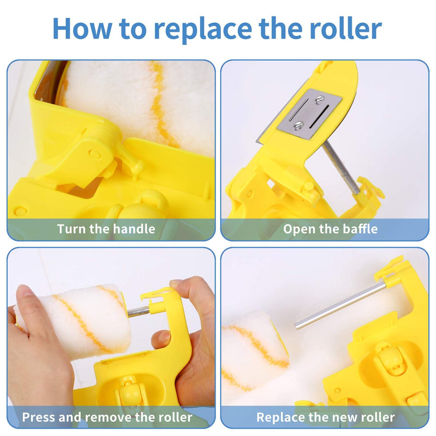 Paint Edger Roller Brush,Multifunctional Hand-held Clean-Cut Paint Edger Roller Brush Portable Tool Kit, Rexroth Pole Mountable