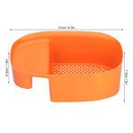 Vegetable Drainer, Multifunctional Practical Sturdy Sink Drain Rack Save Space for Fruit Vegetable Drainer Leftovers  (Orange)