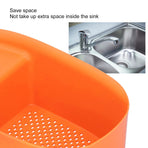 Vegetable Drainer, Multifunctional Practical Sturdy Sink Drain Rack Save Space for Fruit Vegetable Drainer Leftovers  (Orange)