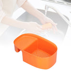 Vegetable Drainer, Multifunctional Practical Sturdy Sink Drain Rack Save Space for Fruit Vegetable Drainer Leftovers  (Orange)