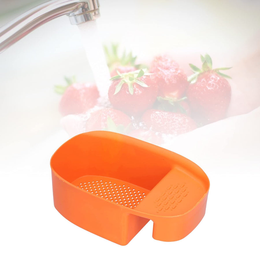 Vegetable Drainer, Multifunctional Practical Sturdy Sink Drain Rack Save Space for Fruit Vegetable Drainer Leftovers  (Orange)