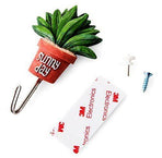 5pcs Stainless Steel Scculent Plants Hook Creative Cactus Kitchen Wall Door Hanger Sundries Cute Hooks Clothes Hangers